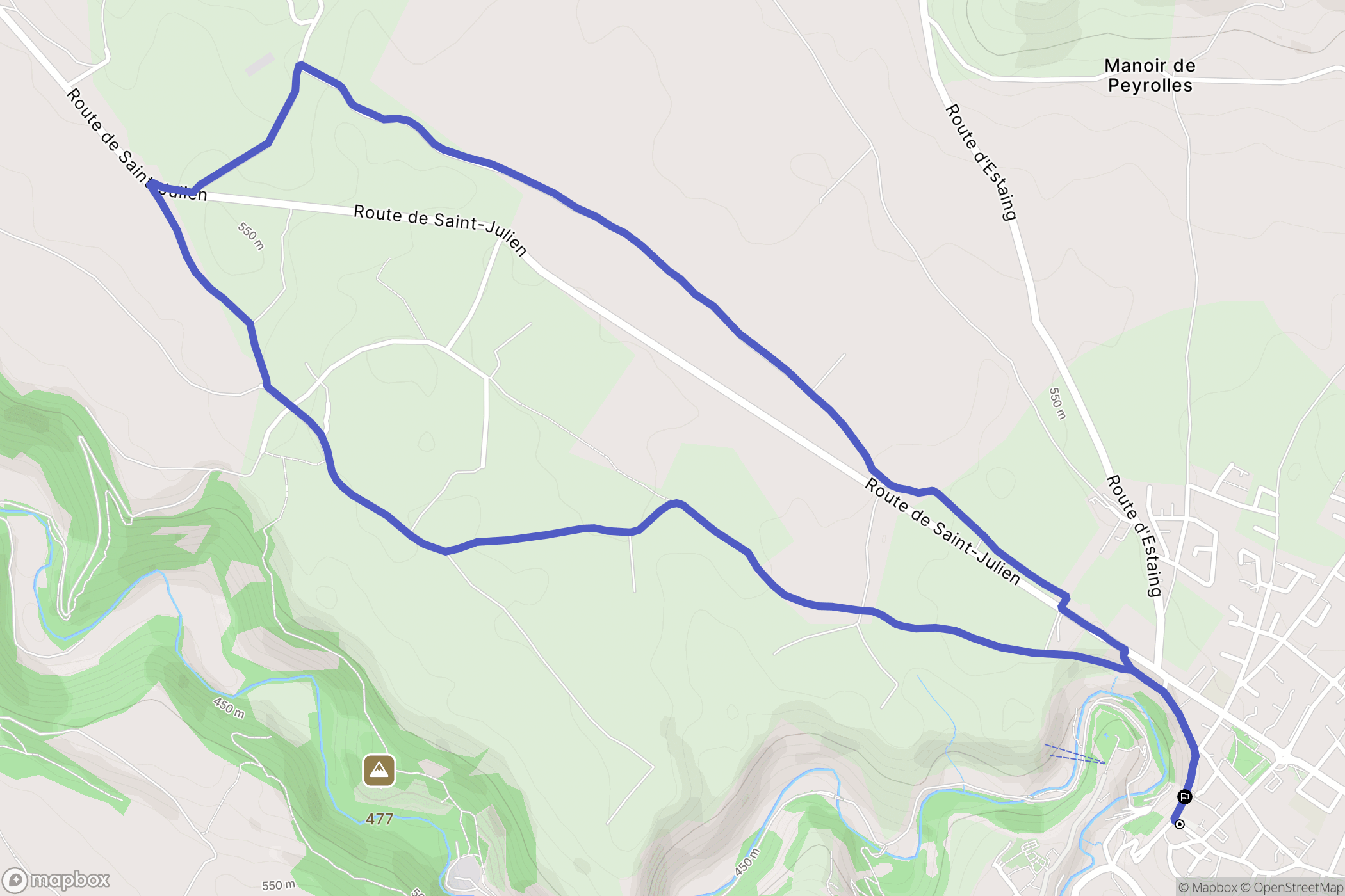 Bozouls : carte du parcours de randonnée - France