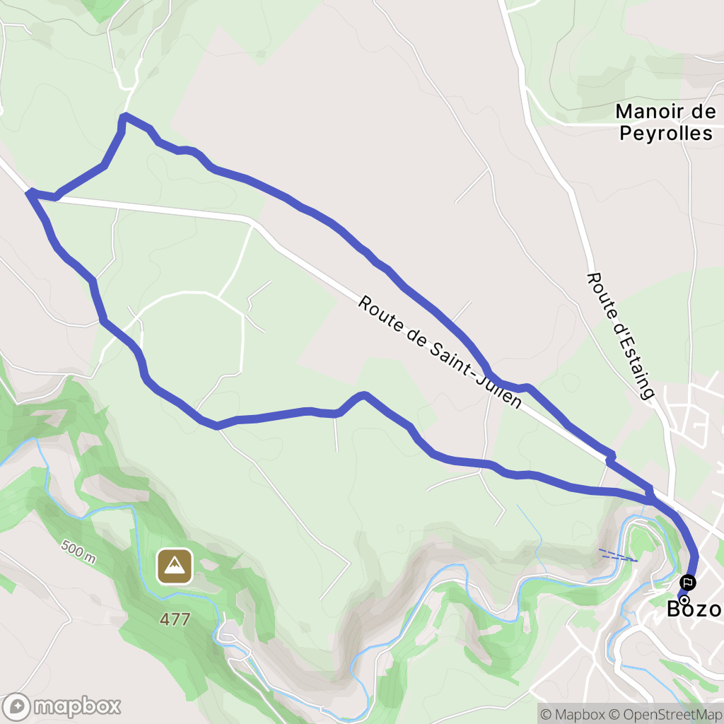 Bozouls : carte du parcours de randonnée - France