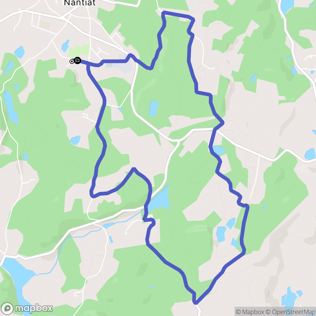 Nantiat : carte du parcours de randonnée - France