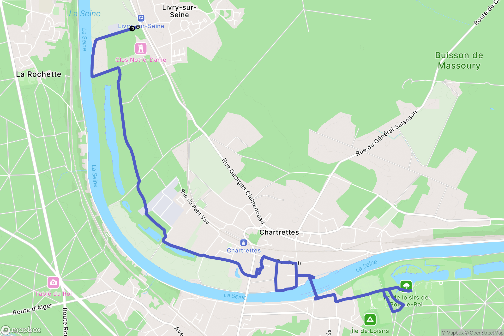Livry-sur-Seine : carte du parcours de randonnée - France