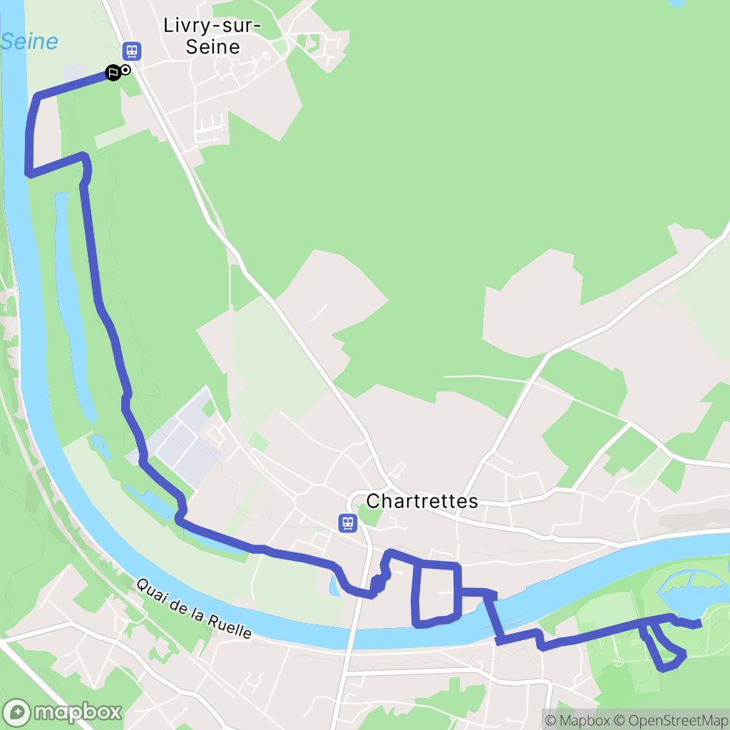 Livry-sur-Seine : carte du parcours de randonnée - France