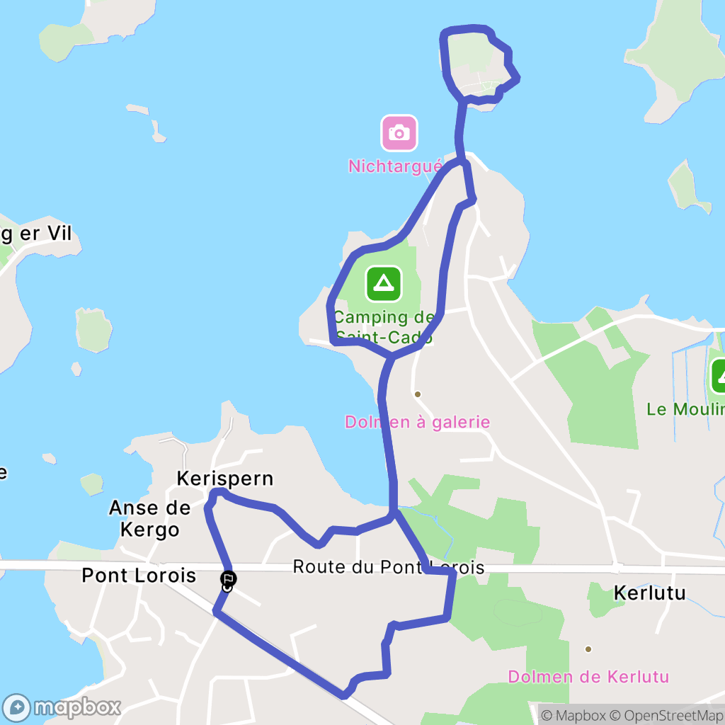 Belz : carte du parcours de randonnée - France