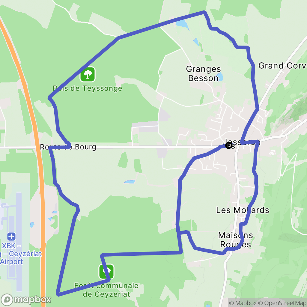 Jasseron : carte du parcours de randonnée - France