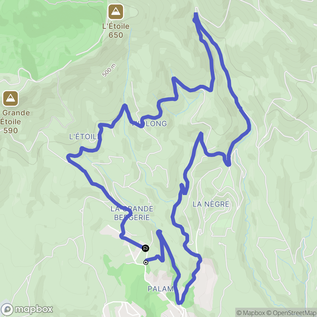 Marseille : carte du parcours de randonnée - France