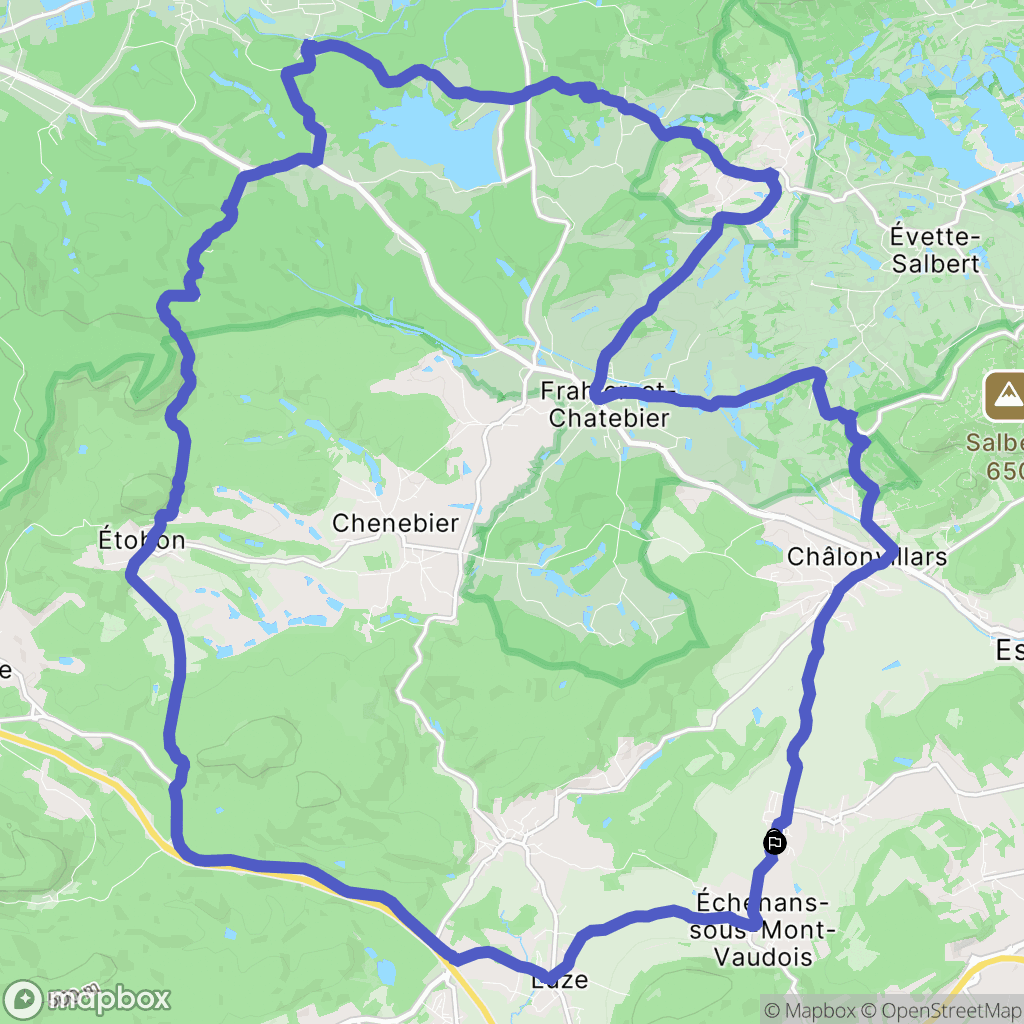 Mandrevillars : carte du parcours de randonnée - France
