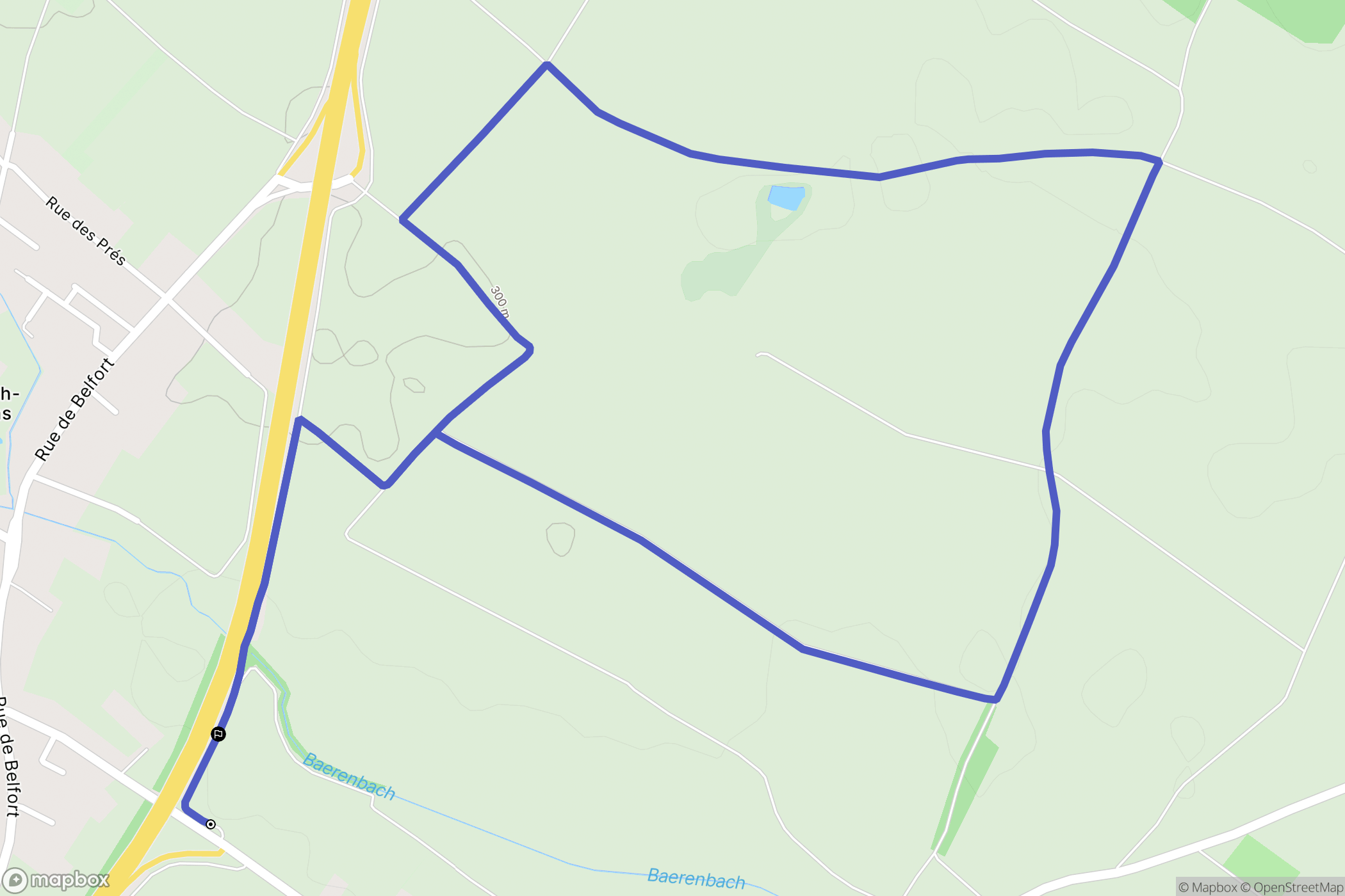 Schweighouse-Thann : carte du parcours de randonnée - France