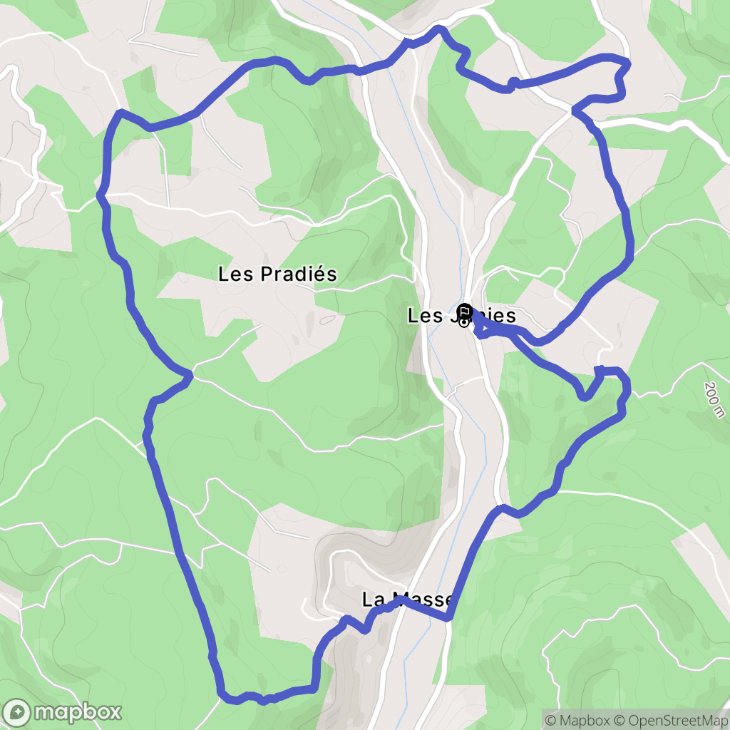 Les Junies : carte du parcours de randonnée - France