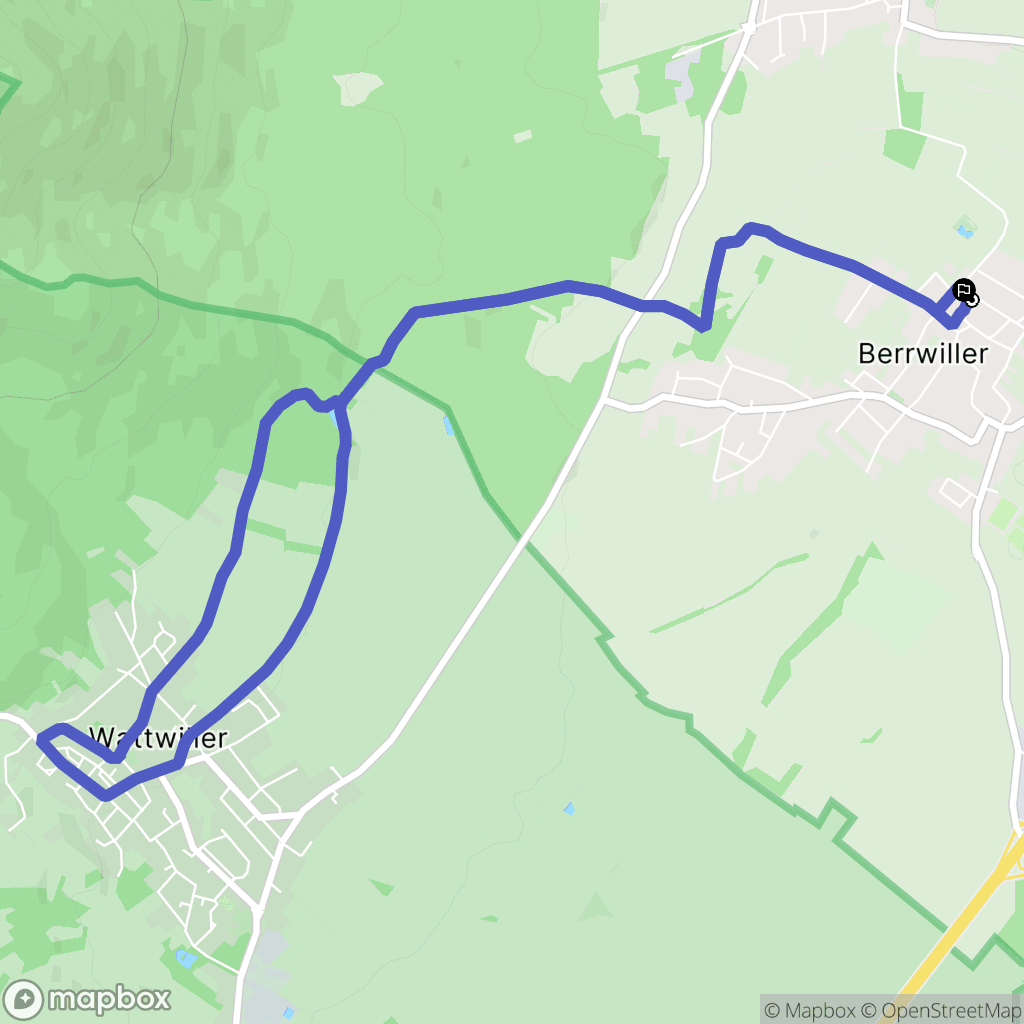 Berrwiller : carte du parcours de randonnée - France