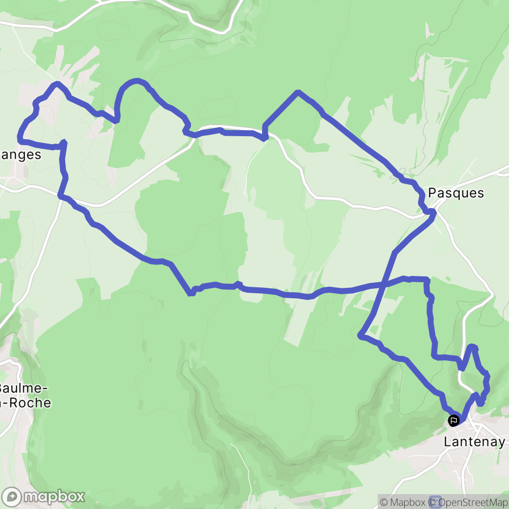 Lantenay : carte du parcours de randonnée - France