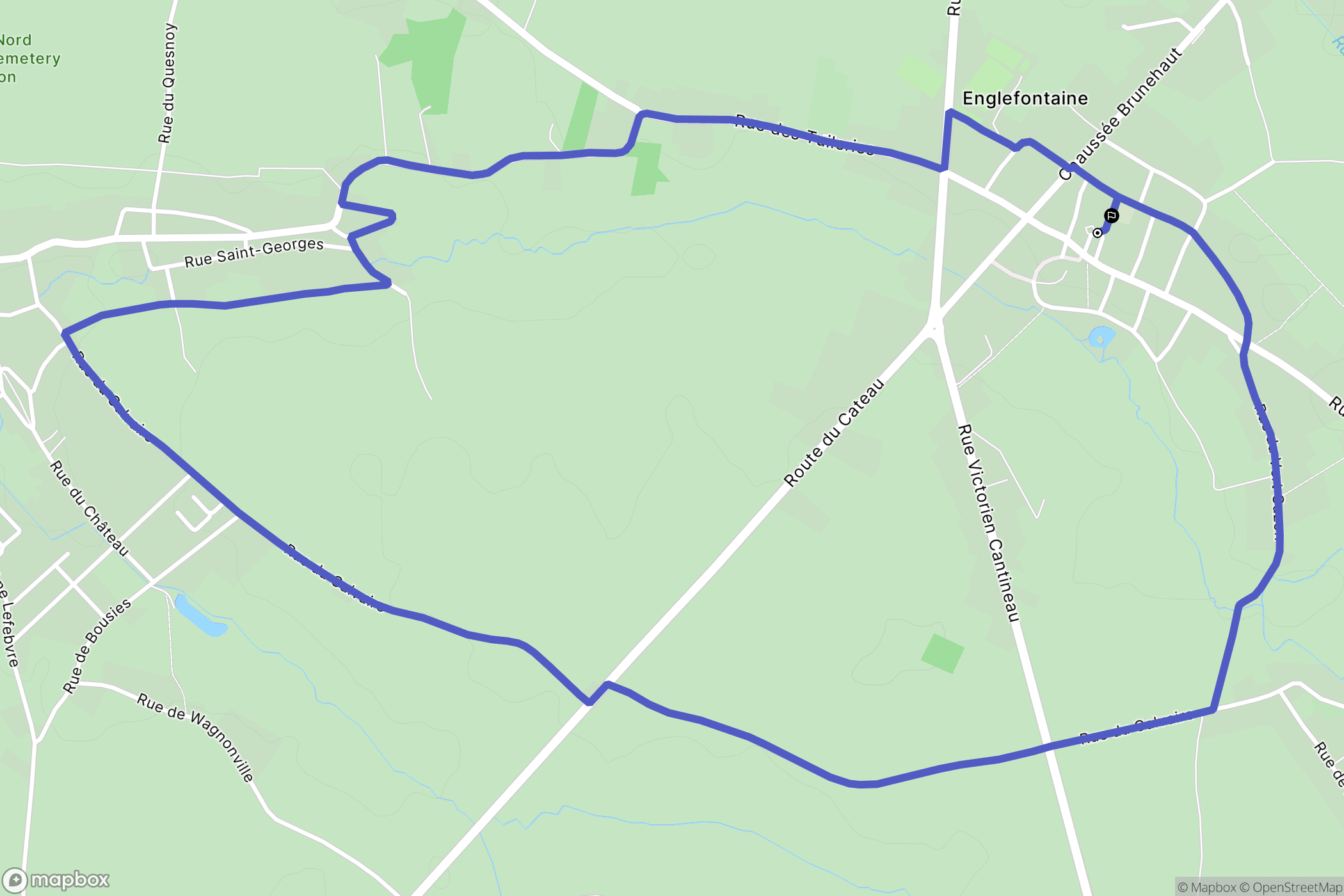 Englefontaine : carte du parcours de randonnée - France