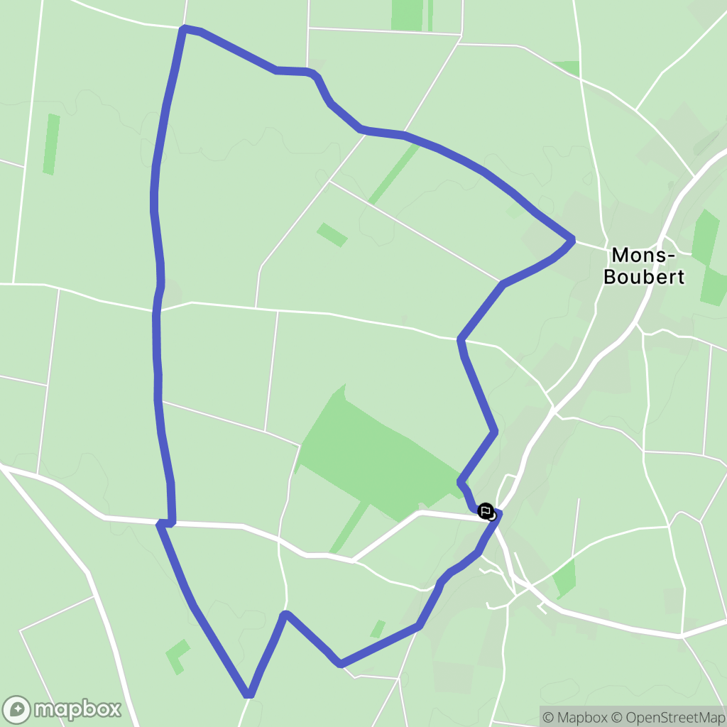 Mons-Boubert : carte du parcours de randonnée - France