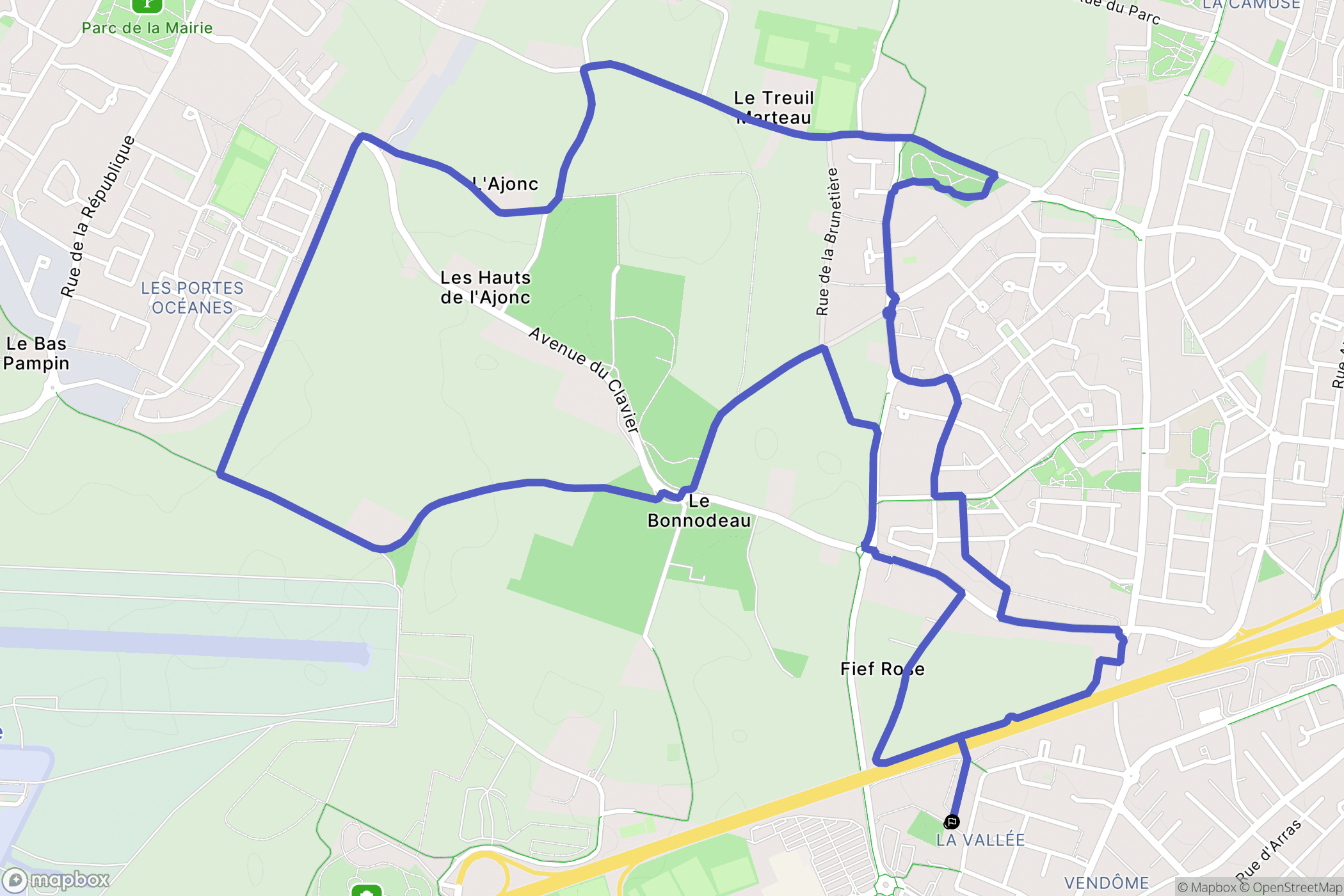 Lagord : carte du parcours de randonnée - France