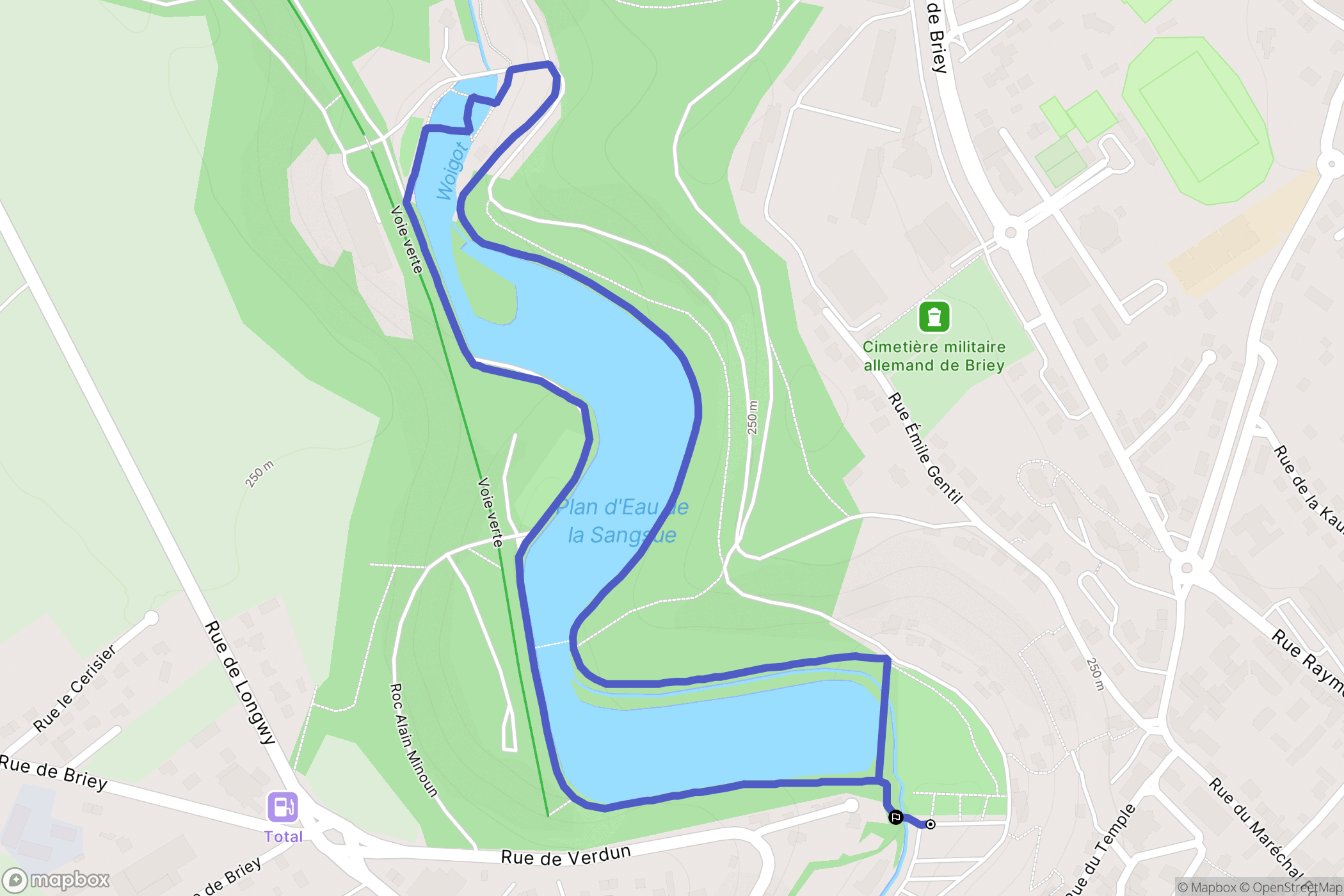 Val de Briey : carte du parcours de randonnée - France
