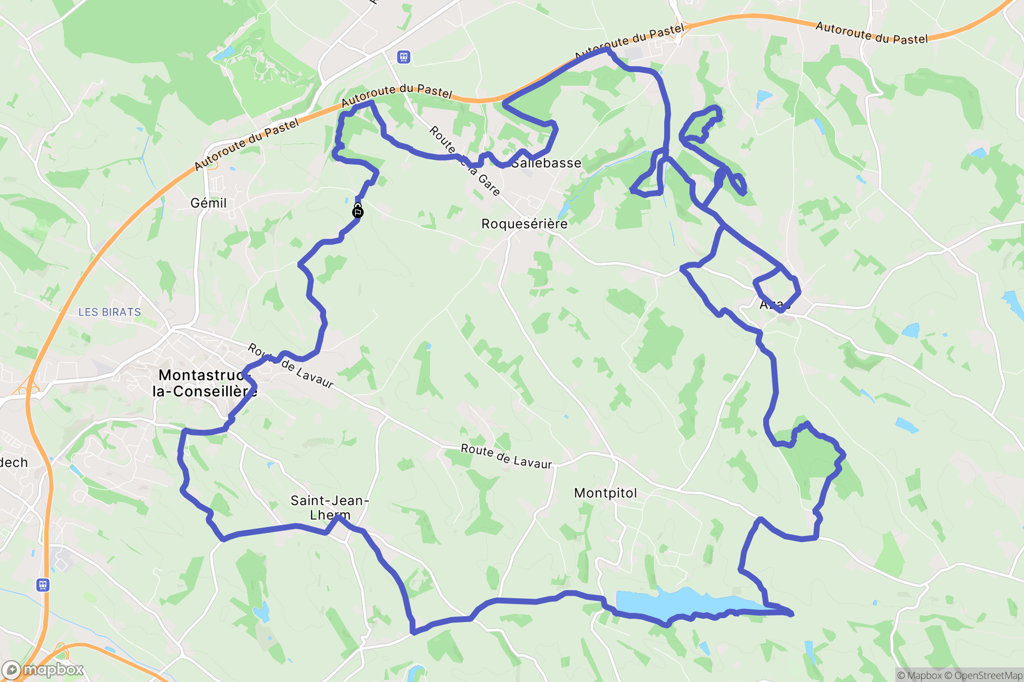 Montastruc-la-Conseillère : carte du parcours de randonnée - France