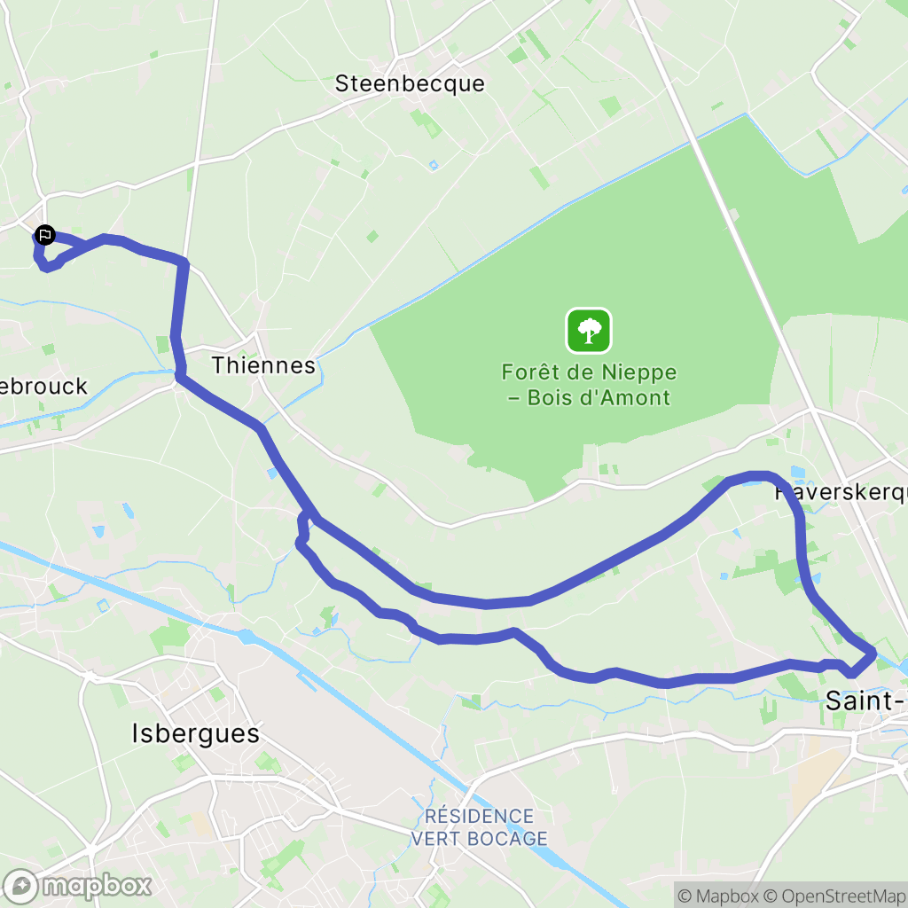 Boëseghem : carte du parcours de randonnée - France
