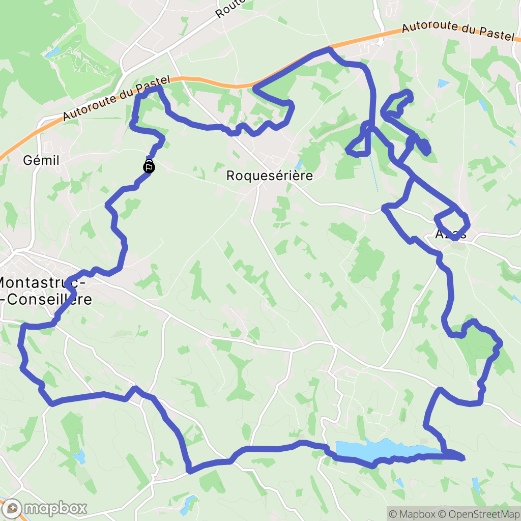 Montastruc-la-Conseillère : carte du parcours de randonnée - France