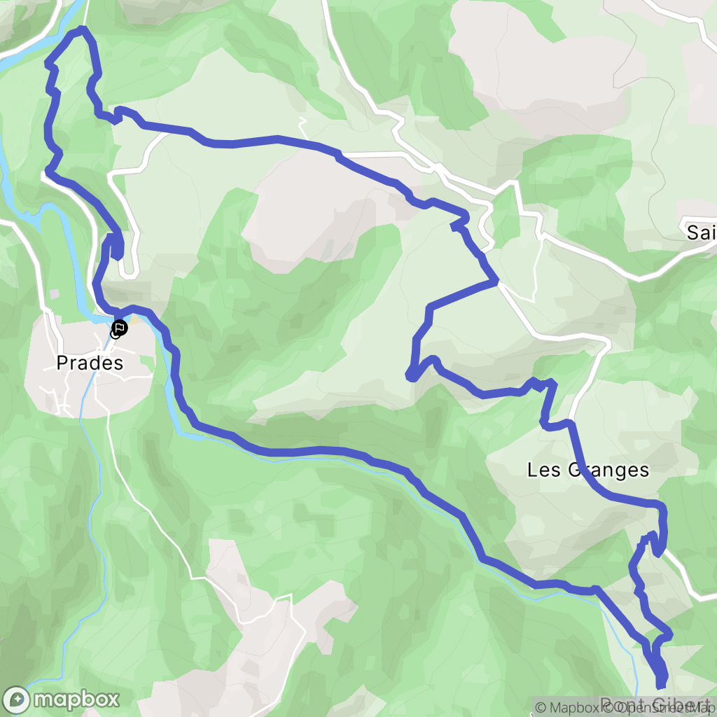 Prades : carte du parcours de randonnée - France