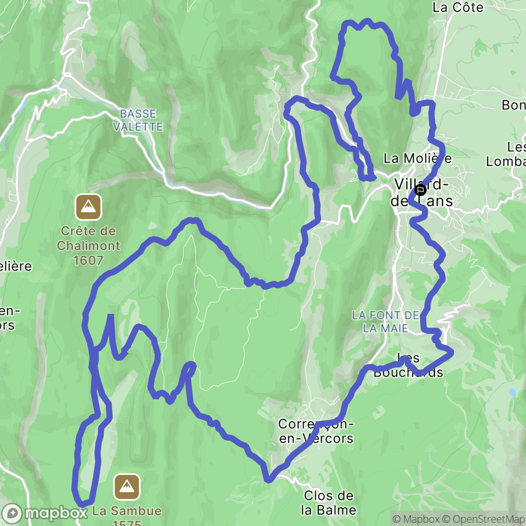 Villard-de-Lans : carte du parcours de randonnée - France