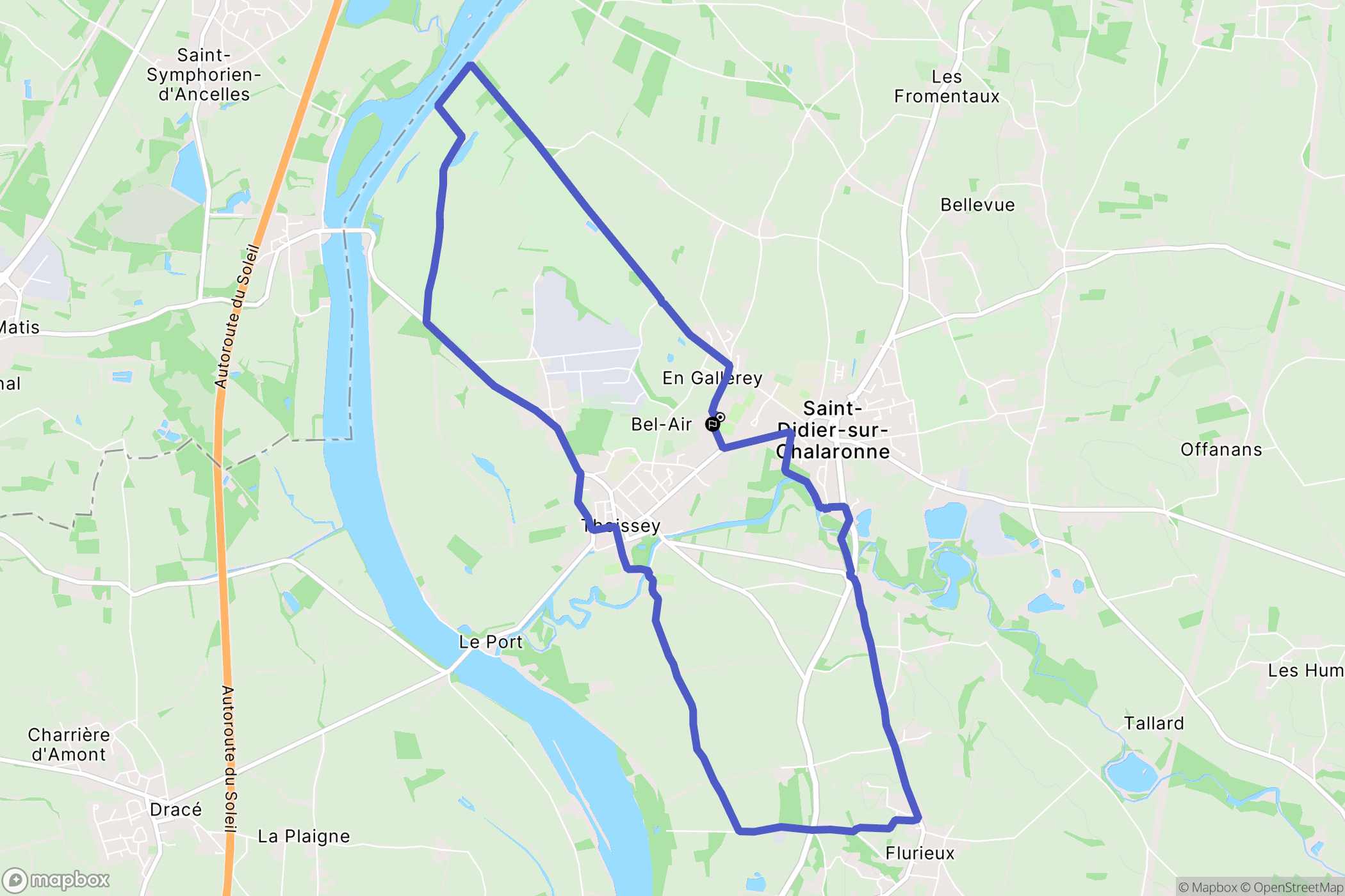 Saint-Didier-sur-Chalaronne : carte du parcours de randonnée - France