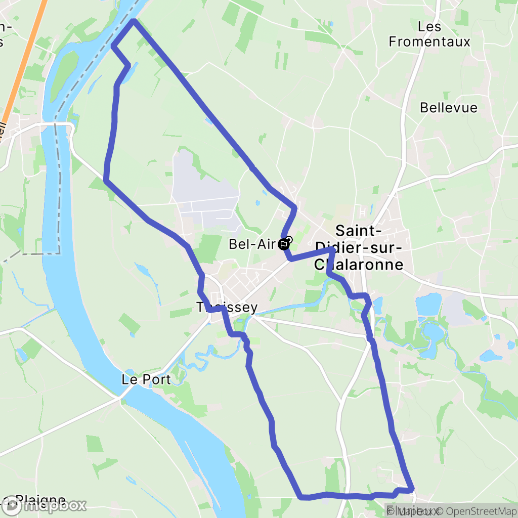 Saint-Didier-sur-Chalaronne : carte du parcours de randonnée - France