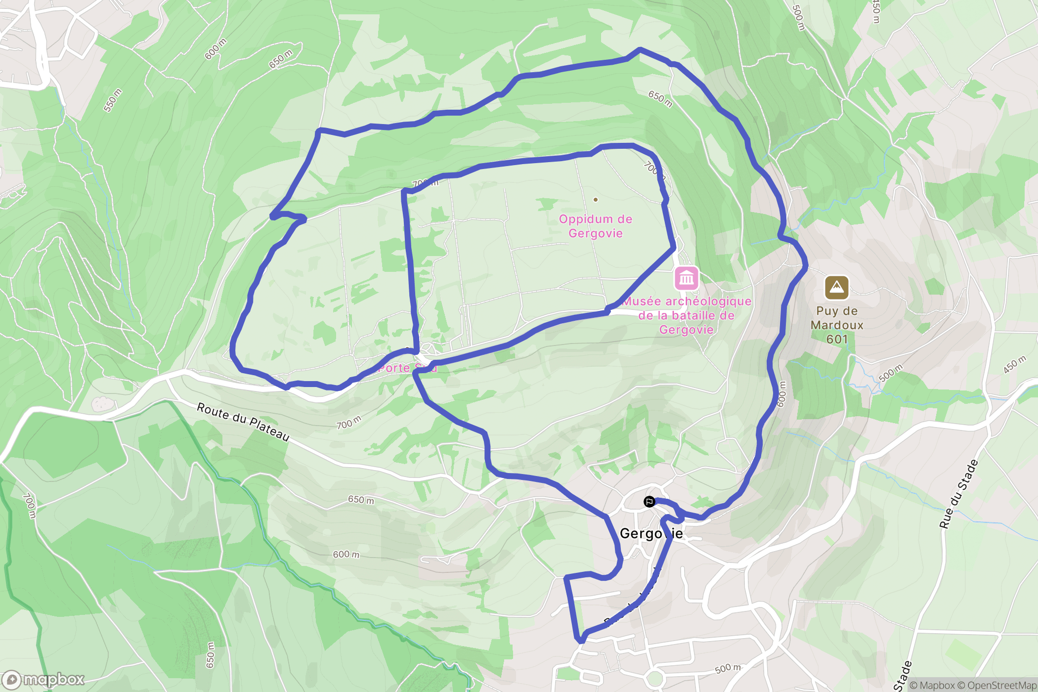 La Roche-Blanche : carte du parcours de randonnée - France