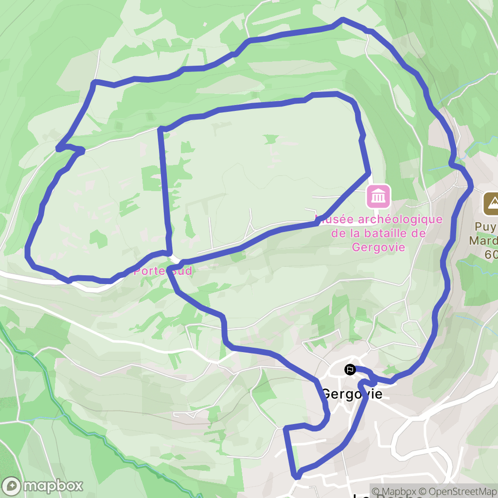 La Roche-Blanche : carte du parcours de randonnée - France