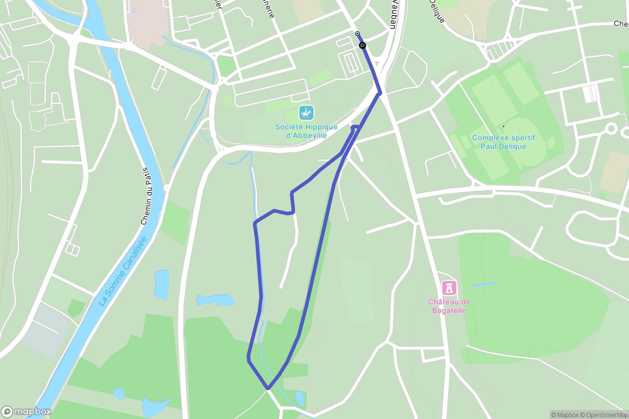 Abbeville : carte du parcours de randonnée - France