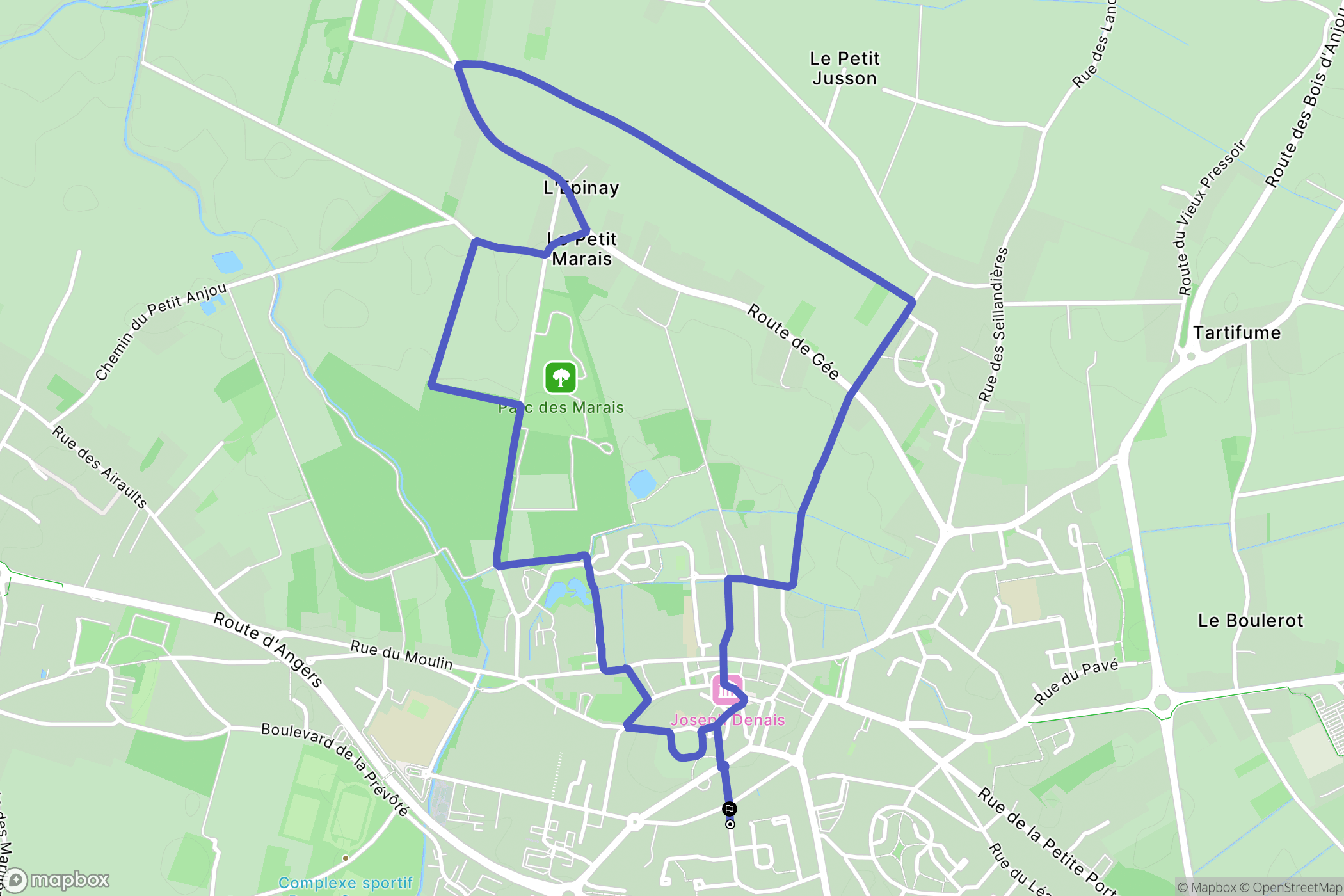 Beaufort-en-Anjou : carte du parcours de randonnée - France