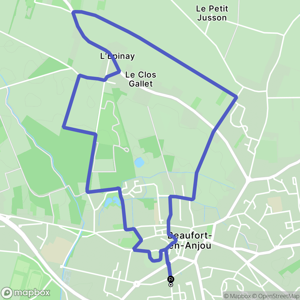 Beaufort-en-Anjou : carte du parcours de randonnée - France