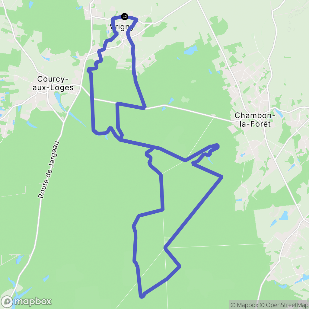 Vrigny : carte du parcours de randonnée - France