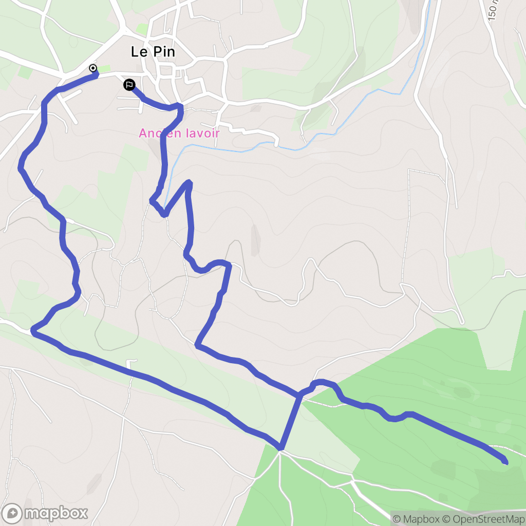 Le Pin : carte du parcours de randonnée - France