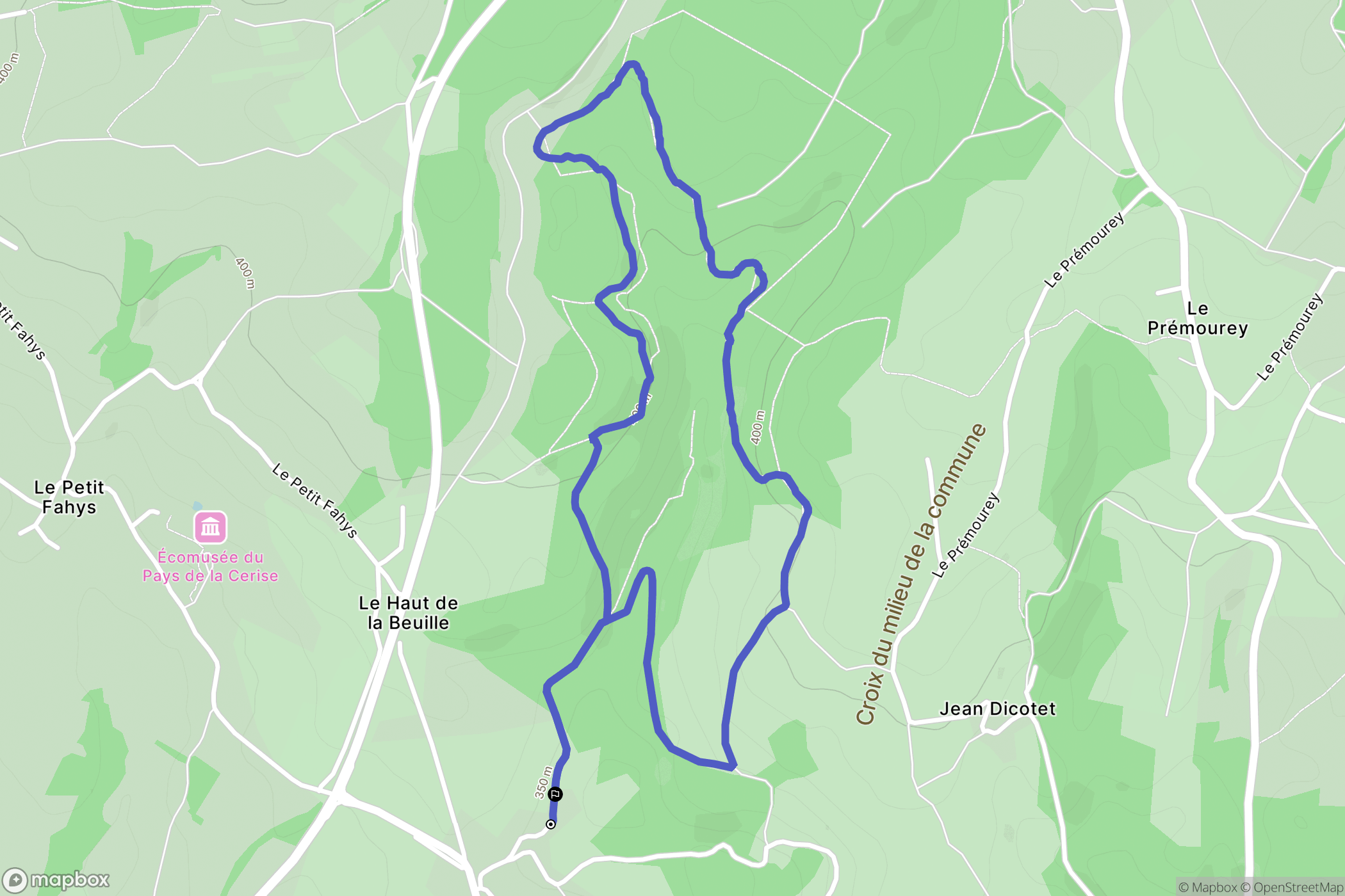 Fougerolles-Saint-Valbert : carte du parcours de randonnée - France