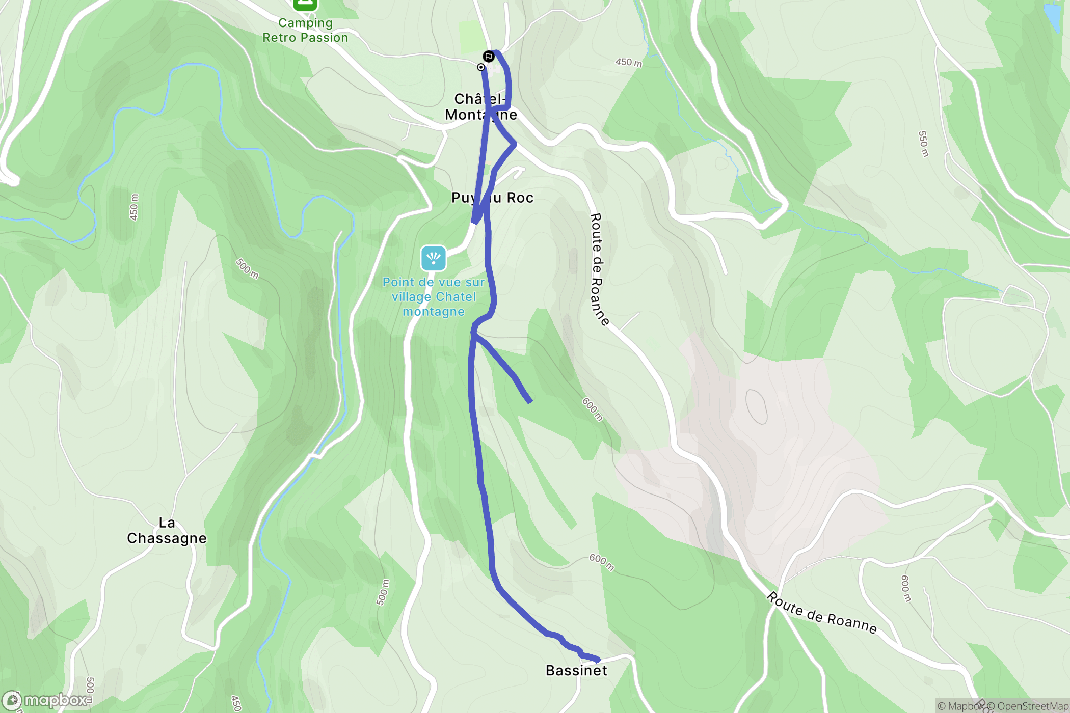 Châtel-Montagne : carte du parcours de randonnée - France