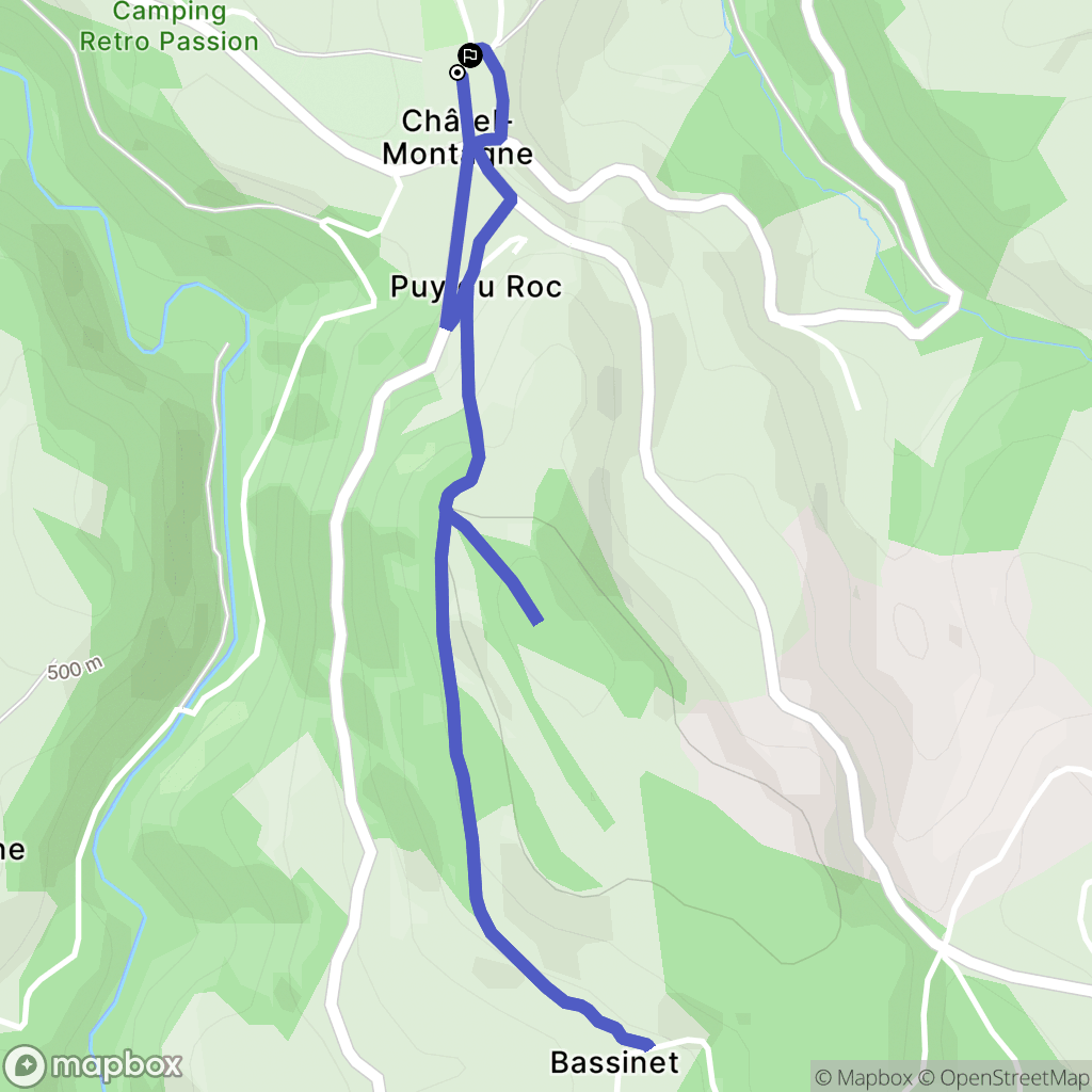 Châtel-Montagne : carte du parcours de randonnée - France