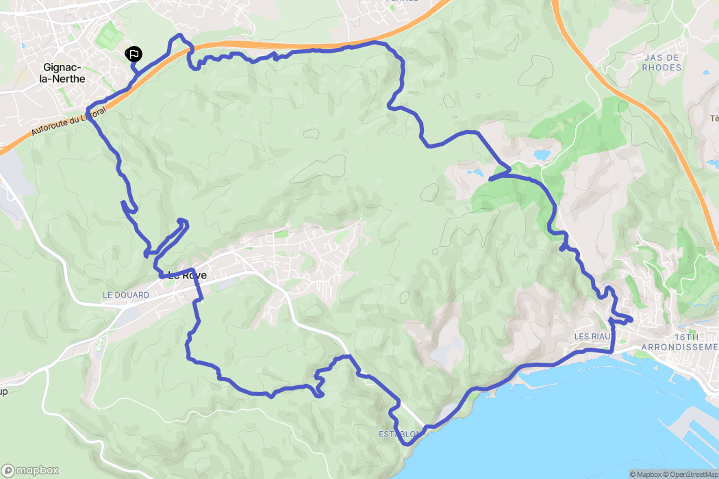 Gignac-la-Nerthe : carte du parcours de randonnée - France