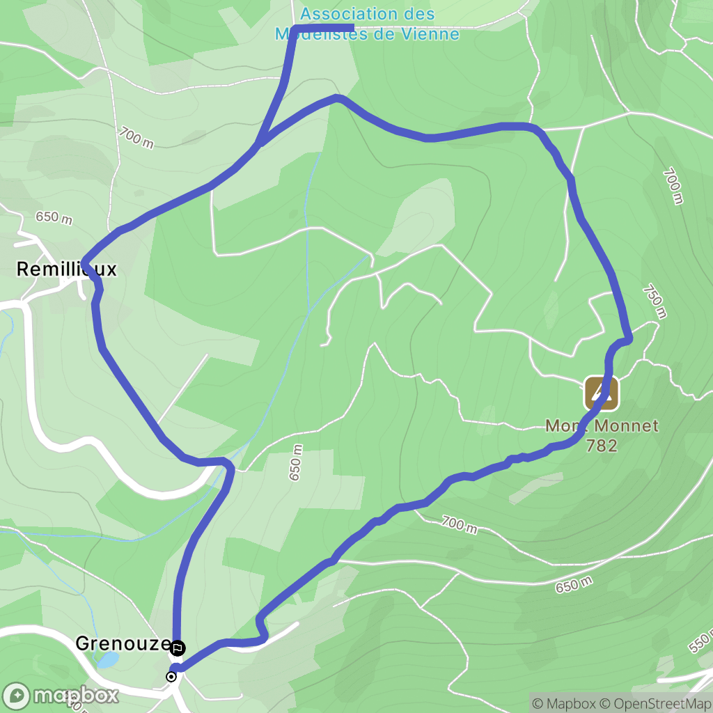 La Chapelle-Villars : carte du parcours de randonnée - France
