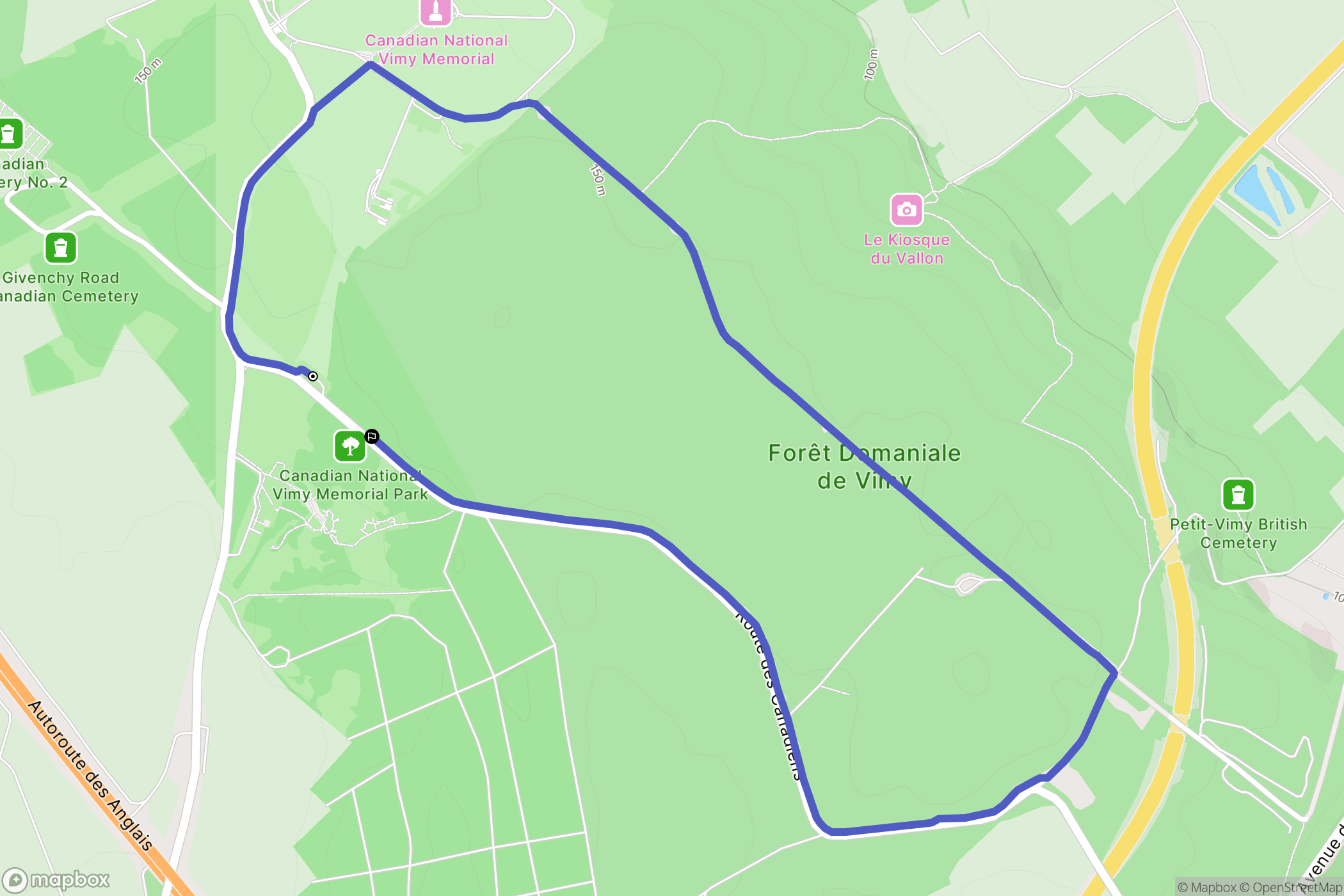 Neuville-Saint-Vaast : carte du parcours de randonnée - France