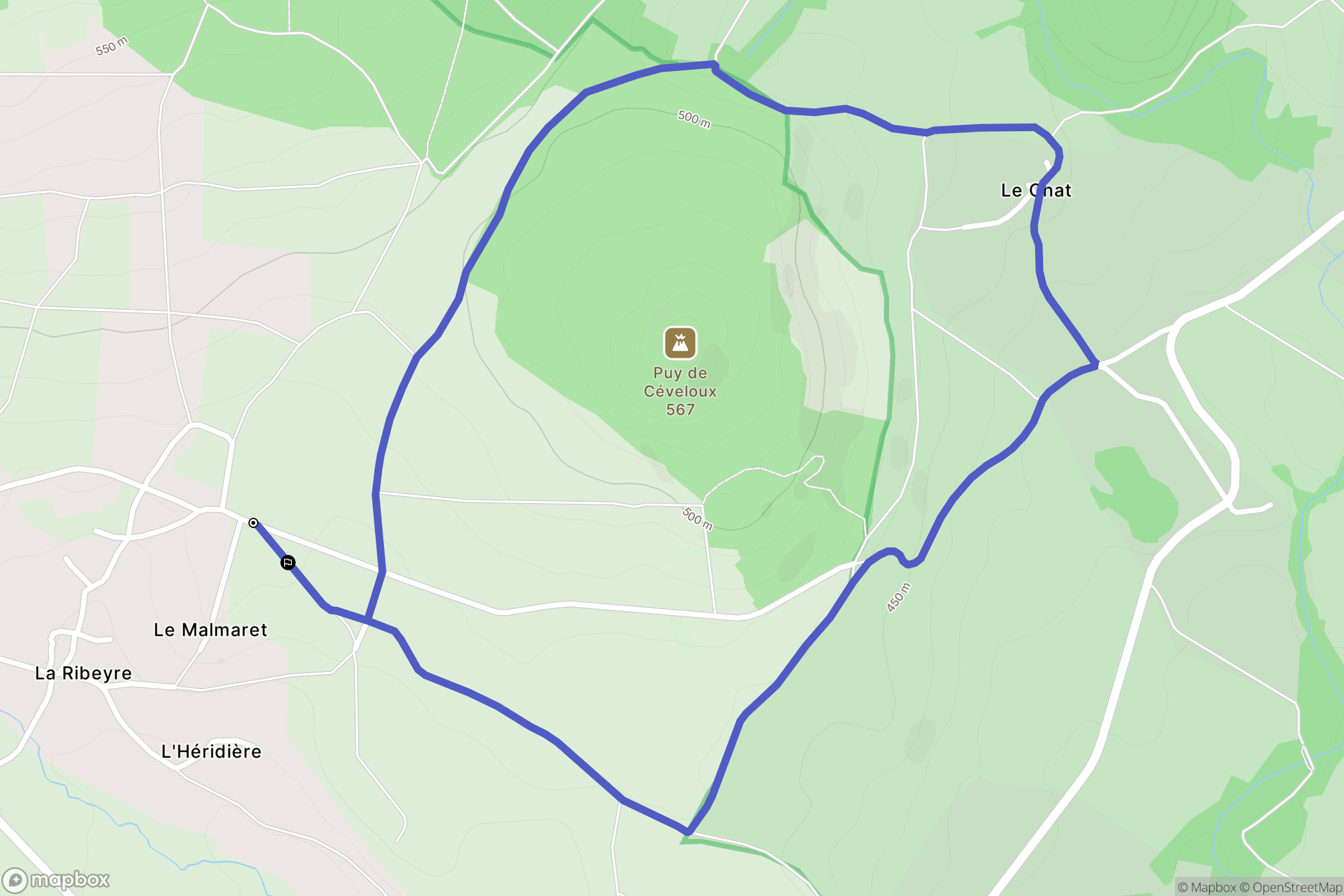 Saint-Babel : carte du parcours de randonnée - France