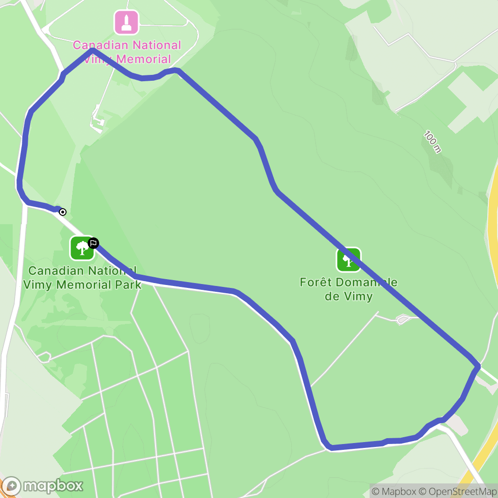 Neuville-Saint-Vaast : carte du parcours de randonnée - France
