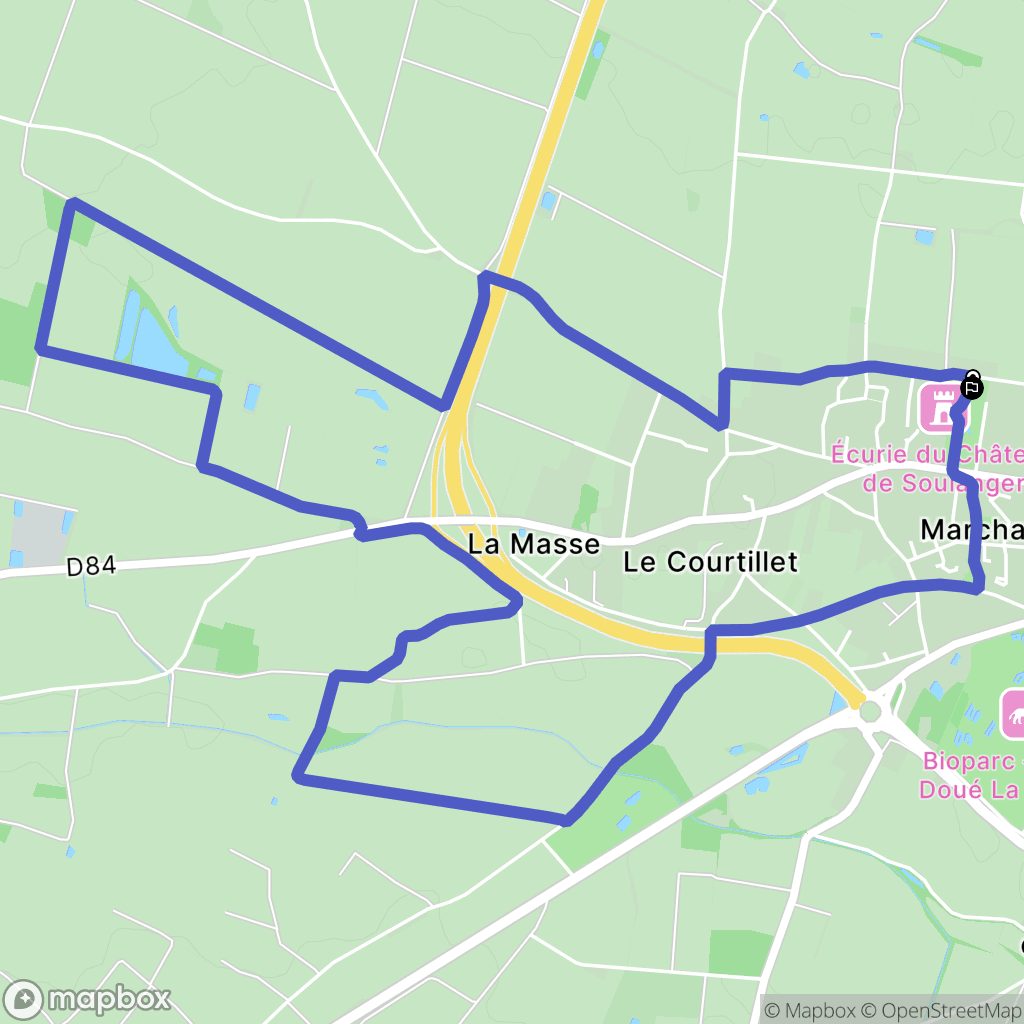 Doué-en-Anjou : carte du parcours de randonnée - France
