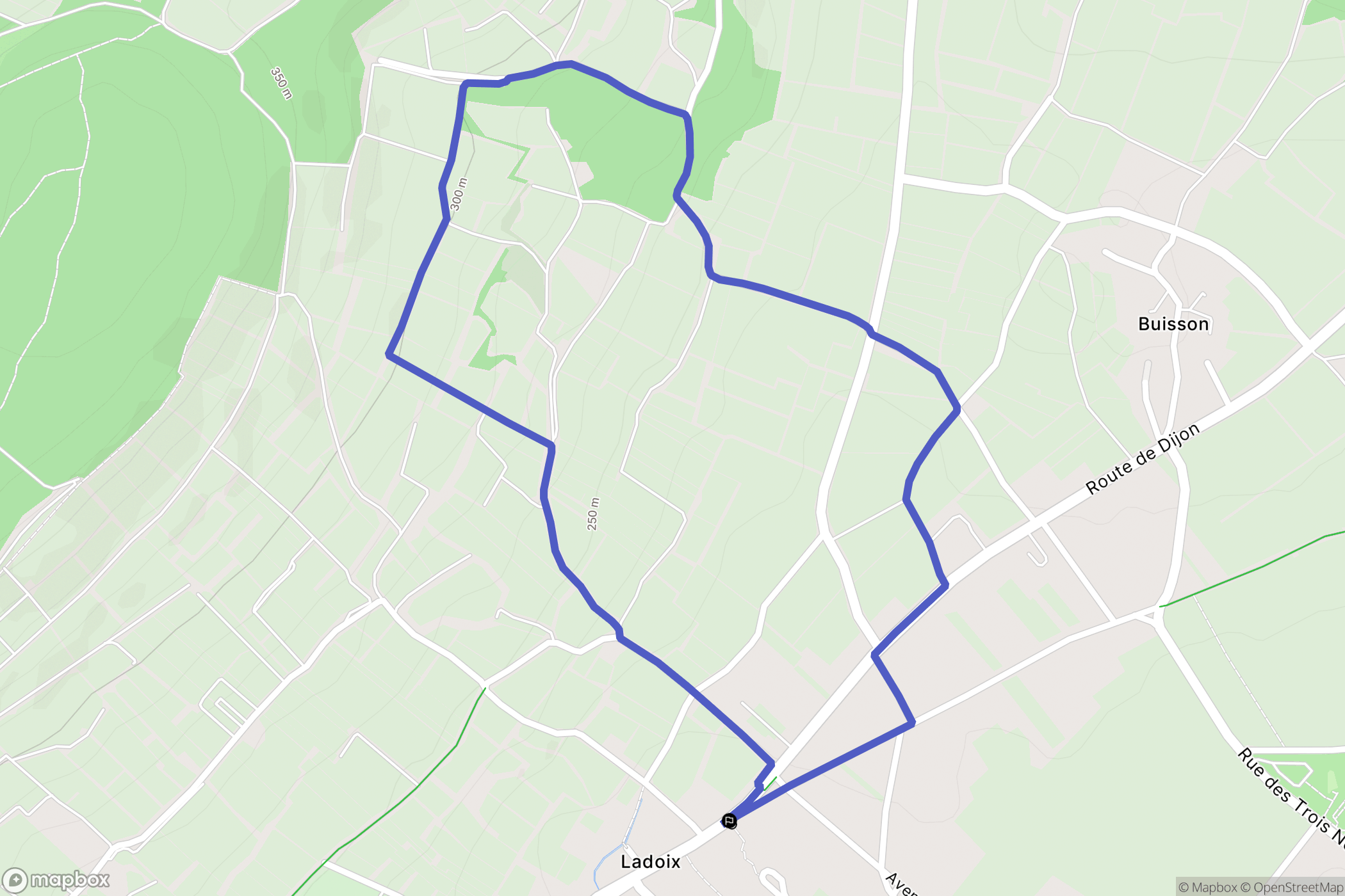 Ladoix-Serrigny : carte du parcours de randonnée - France