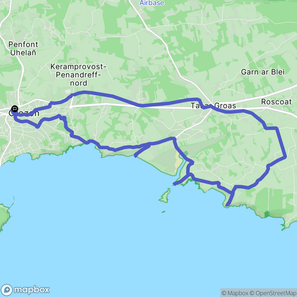 Crozon : carte du parcours de randonnée - France