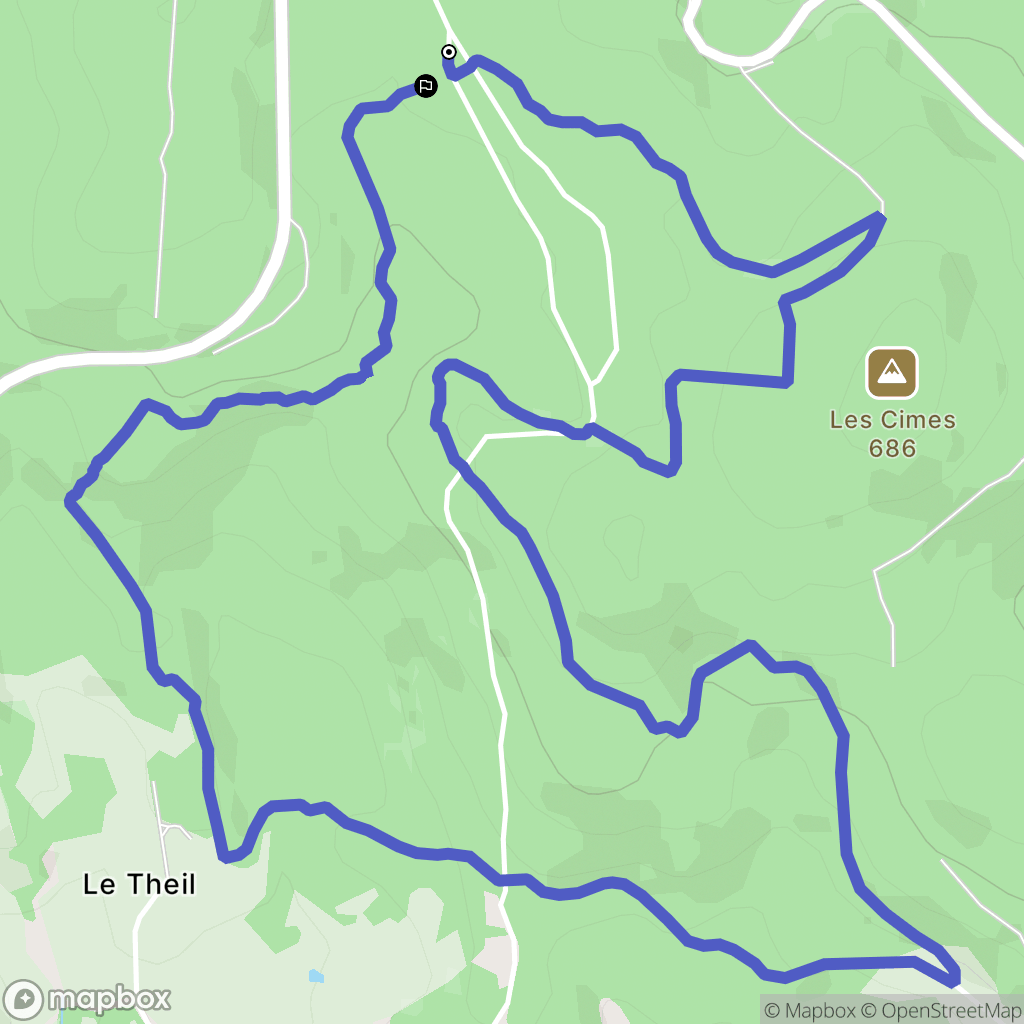 Guéret : carte du parcours de randonnée - France