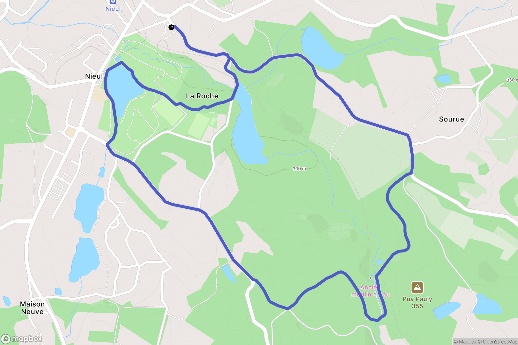 Nieul : carte du parcours de randonnée - France