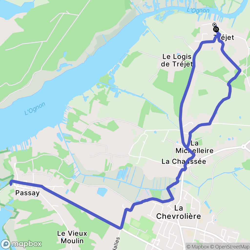 La Chevrolière : carte du parcours de randonnée - France