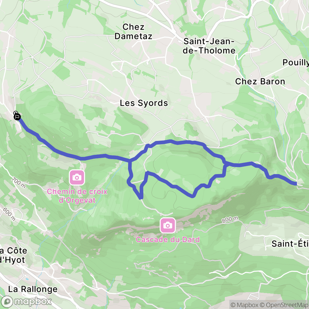 Faucigny : carte du parcours de randonnée - France