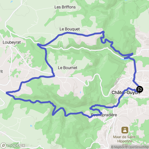Châtel-Guyon : carte du parcours de randonnée - France