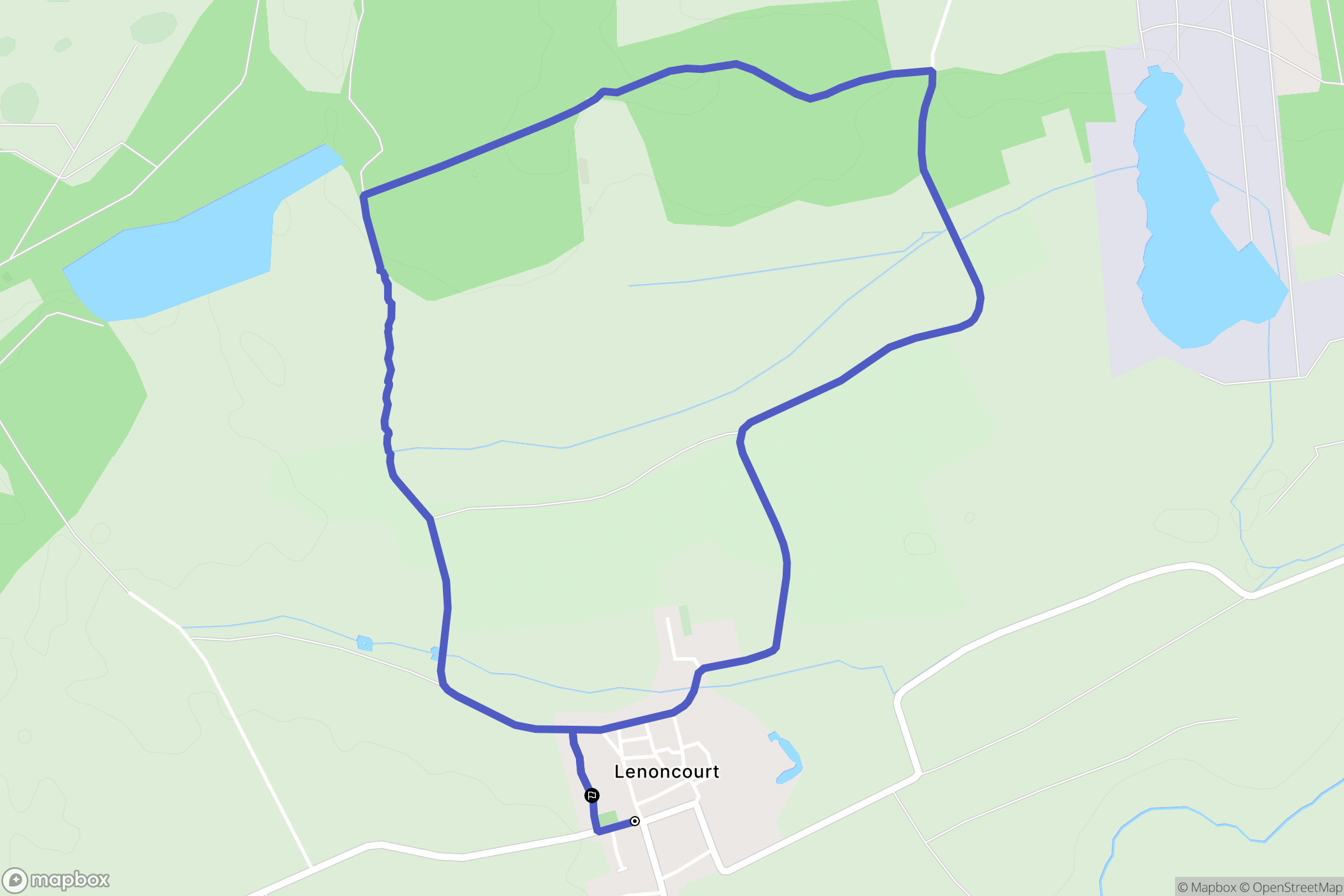 Lenoncourt : carte du parcours de randonnée - France