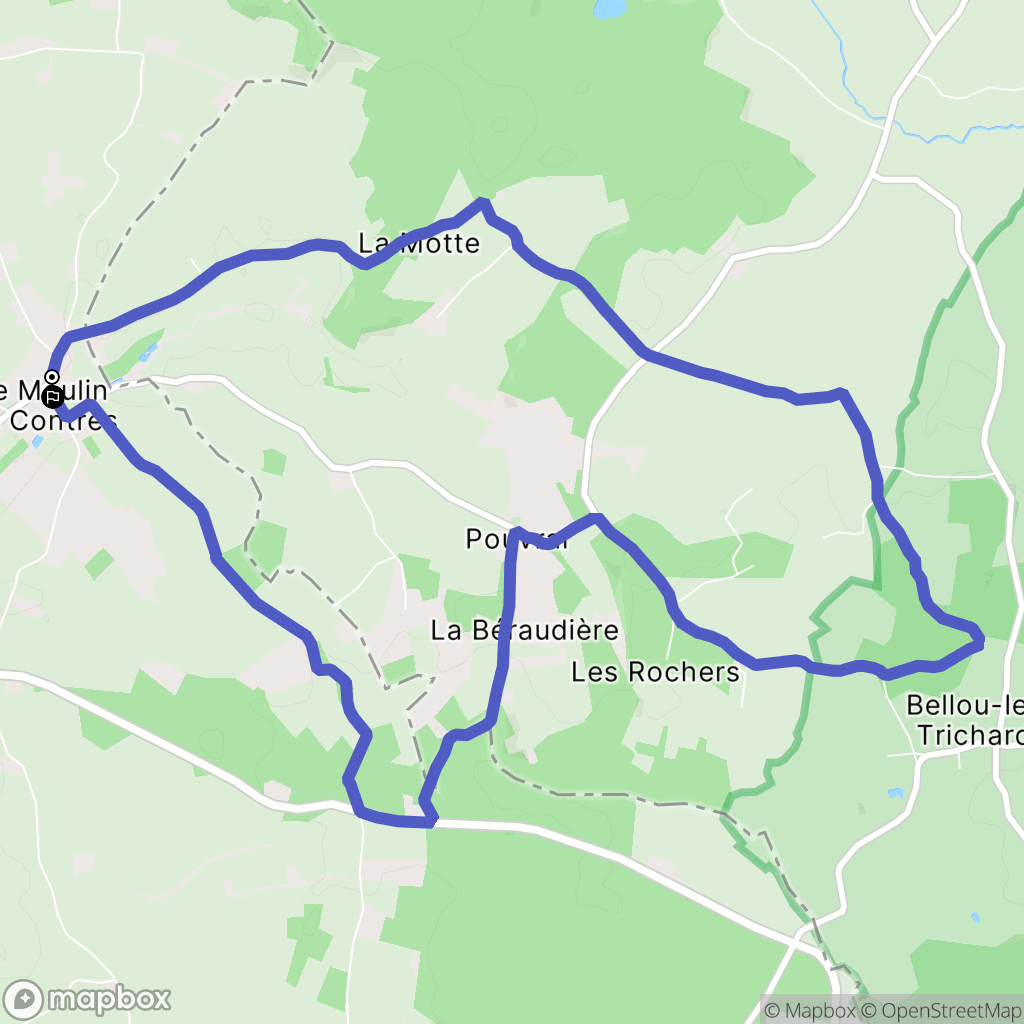 Saint-Cosme-en-Vairais : carte du parcours de randonnée - France