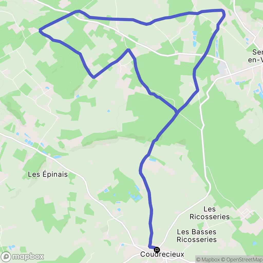 Coudrecieux : carte du parcours de randonnée - France
